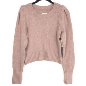 Maeve Anthropologie NEW Women’s Sweater SMALL Puff Shoulder Neutral Knit